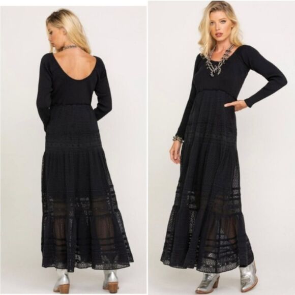 Free People Earth Angel Maxi Long-sleeve Ribbed
Dress black lace (witchy/goth) - Picture 5 of 15
